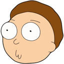 Morty Smith with wide eyes and a nervous expression.