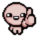 Isaac from The Binding of Isaac giving a thumbs up gesture.
