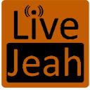 LiveJeah text logo with a signal icon in orange and black.