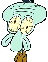 Squidward Tentacles progressively closing his eyes and looking increasingly exhausted.