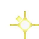 Sparkles and stars in a retro pixel art style.