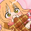 Anime girl with long hair looking flustered and shy while blushing.