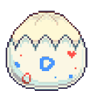 Togepi hatching from a patterned egg with a happy expression.