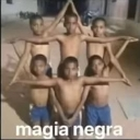 A group of children posing together to form a star shape with their arms and bodies.