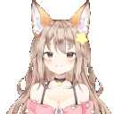 Anime girl with fox ears winking playfully.