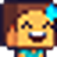 Minecraft Steve with a wide, strained smile and a large blue sweat drop on his forehead.