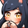 Ahri from League of Legends looking bashful while tapping her fingers together.