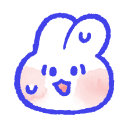 A small white bunny with large, dramatic blue tears streaming down its face.