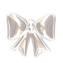 White ribbon tied into a decorative bow shape.