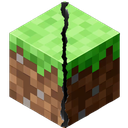 Minecraft grass block with a green top and brown dirt sides.