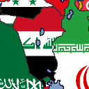 Map of the Middle East region showing Iraq and neighboring countries.