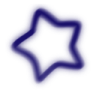 Blue star shape with rounded edges.