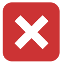 Red square with a white X symbol in the center.