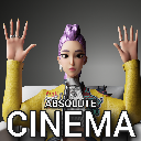 Character with purple hair holding hands up in awe with the text Absolute Cinema overlaid.