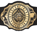 WWE Intercontinental Championship belt with gold plating and black leather straps.