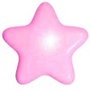 A cute, rounded pink star with a soft 3D gradient finish.
