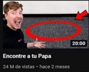 MrBeast smiling next to a red circle highlighting a gray void on a YouTube thumbnail.