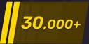 Number 30,000 plus written in bold yellow slanted text against a dark background.