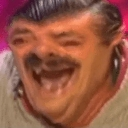 El Risitas laughing with his head tilted back and mouth wide open in a classic meme expression.