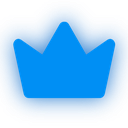 Blue pixelated crown icon representing ownership or leadership.