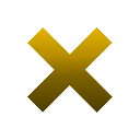 A golden X symbol centered on a black background.