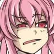 Yuno Gasai with pink hair looking down with a disgusted and judgmental expression.