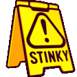 CautionStinky animated emote from Lanie's Corner