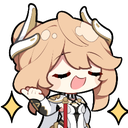 Anime girl with a smug, satisfied expression and sparkling background.