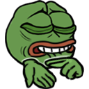 Pepe the Frog making a sheesh hand gesture with a smug, tight-lipped expression.