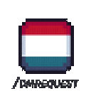 Netherlands flag in a square pixel art style with the text /dutchrequest underneath.
