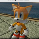 Tails the fox looking around with a confused and blank facial expression.