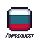 Flag of Russia depicted in a pixel art style with the text /dayrequest underneath.