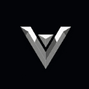 A metallic silver V-shaped emblem centered on a black background.