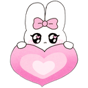 WhiteBunnyHeart Discord sticker from Pyraea