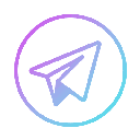 Paper plane icon inside a circle cycling through a colorful gradient animation.