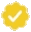 A gold scalloped badge containing a white checkmark symbol.