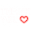Heart icon glowing red next to the white text TY.
