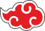 Akatsuki cloud emblem with a red center and white outline.