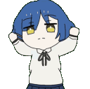 Ryo Yamada from Bocchi the Rock! performing a repetitive, bored-looking dance in a chibi art style.