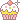 Two pixel art cupcakes decorated with pink frosting and hearts, surrounded by tiny sparkling stars.