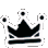Four black crowns with white outlines arranged in a horizontal row.
