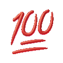 Number one hundred written in red with two red underlines beneath it.