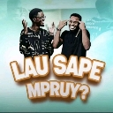 Two men laughing and tapping their temples with the text Lau Sape Mpruy below them.