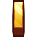 A vertical golden exclamation mark with a metallic sheen on a dark background.