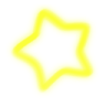 A simple yellow star shape rendered in pixel art style against a black background.