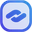 Blue octagon shape with a clean, flat design.