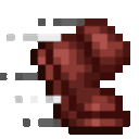 Brown pixelated boots with white motion lines indicating rapid movement.