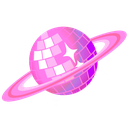 PinkDiscoSaturn Discord sticker from • ꒰ Sᴛᴀʀ Fᴀᴍɪʟʏ Zᴏɴᴇ ꒱ •