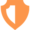 Shield icon in orange and black representing a moderator badge.