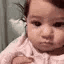 Baby making an exaggerated, dramatic pouty face in a four-frame sequence.